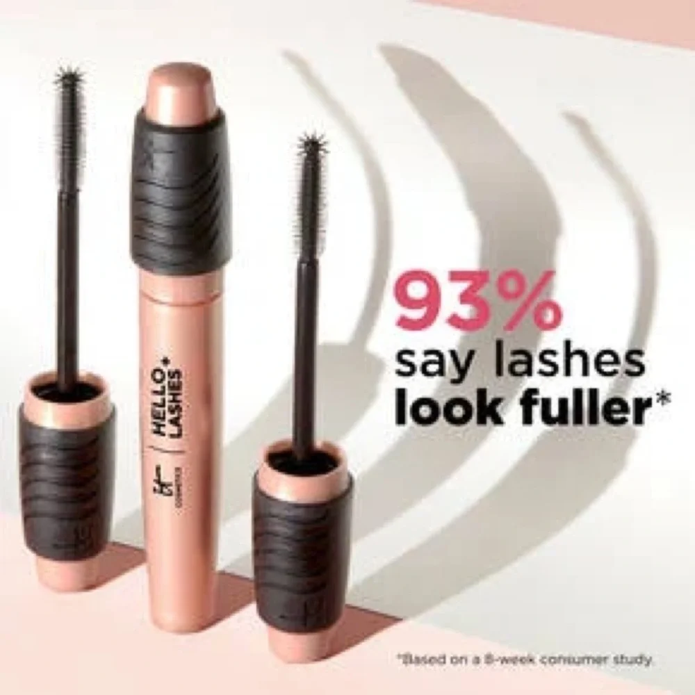 IT COSMETICS HELLO LASHES+ Lash Loving Volumizing Mascara with Serum, Black, NIB